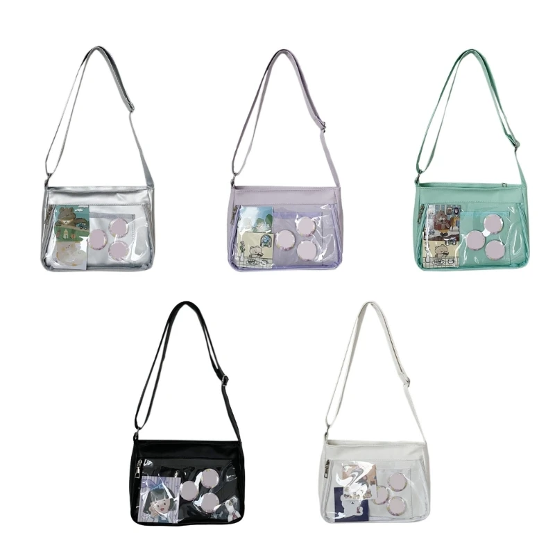 

Japanese High School Girls JK Bag Women Nylon Handbags and Purses Transparent Itabag Women Crosssbody Bags