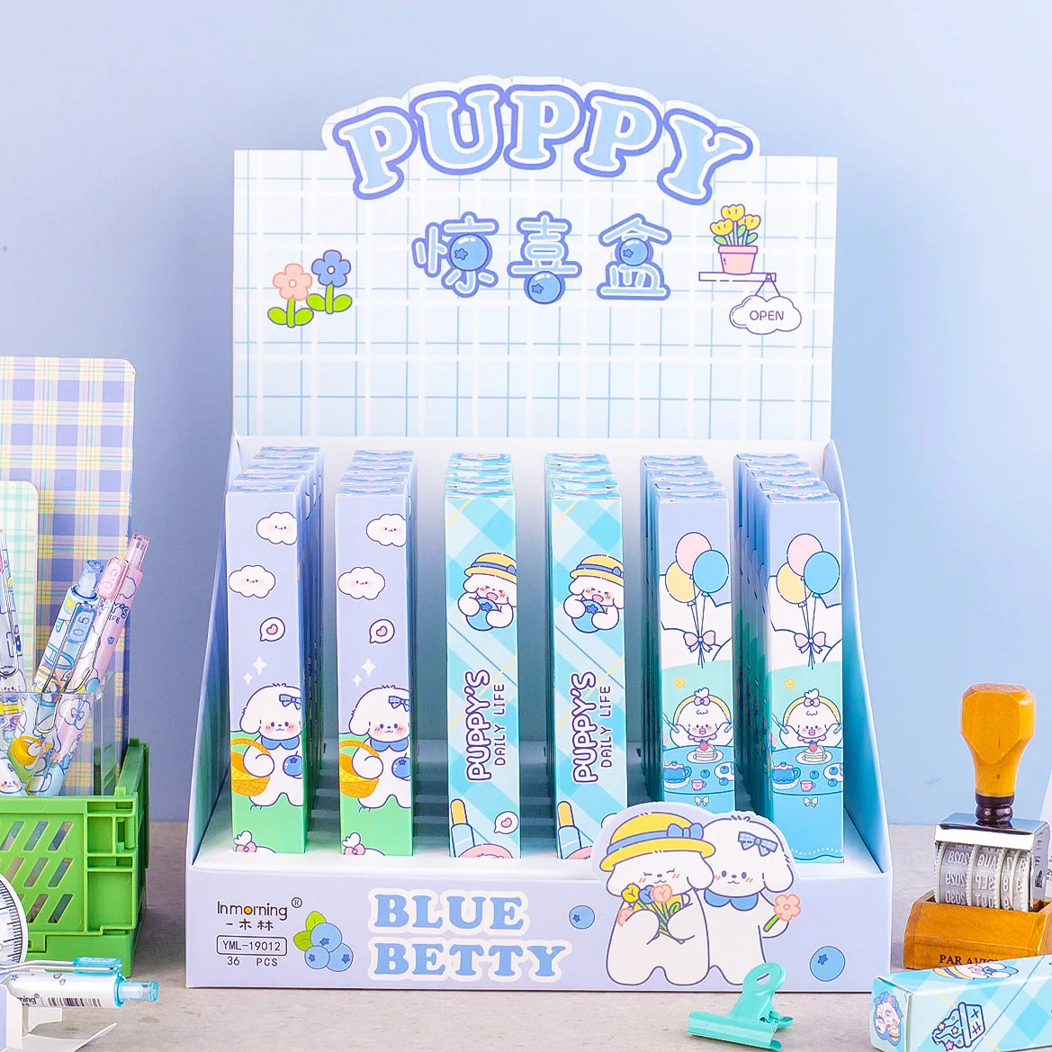 

24 pcs/lot Kawaii Dog Girl Press Gel Pen Cute 0.5mm Black Ink Pen Gift Stationery Office School Supplies Wholesale