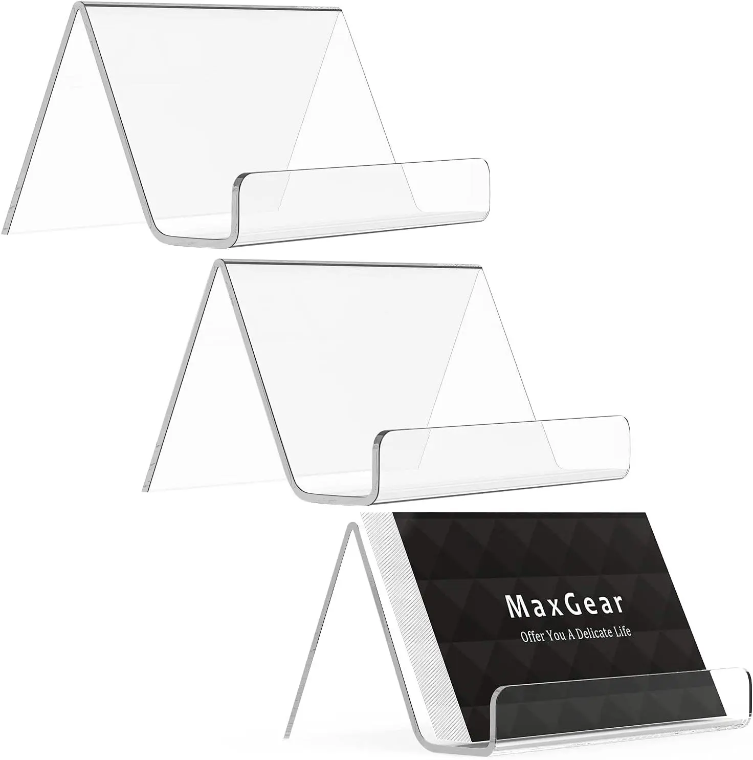 Transparent Card Display Stand Acrylic Business Card Storage Office Supplies Desktop Business Card Holder Storage Note Holder 6