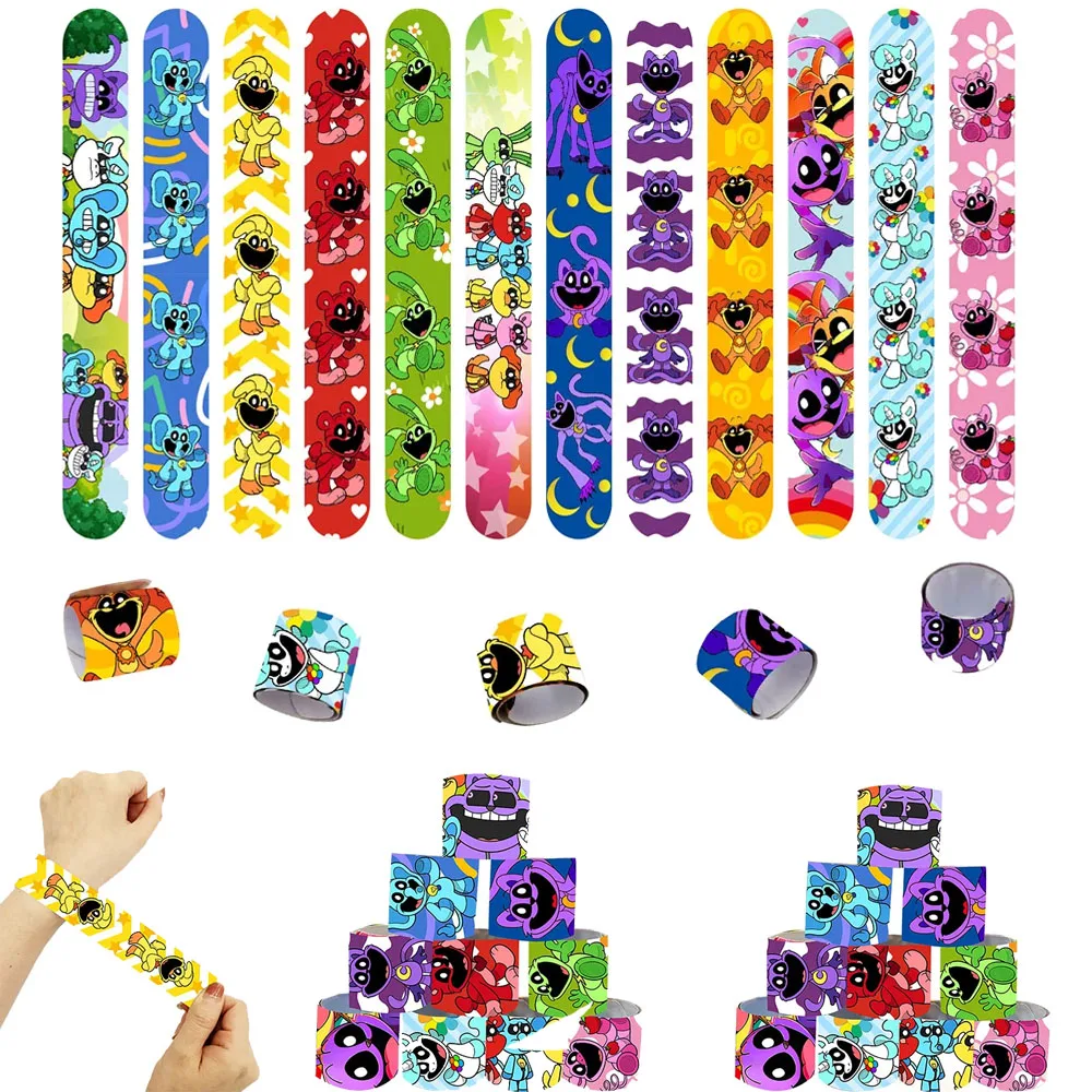 

smiling critters Slap Band Party Designs with Cute and Colorful Themes Classroom Prizes Exchanging Gifts Favors Slap Bracelets