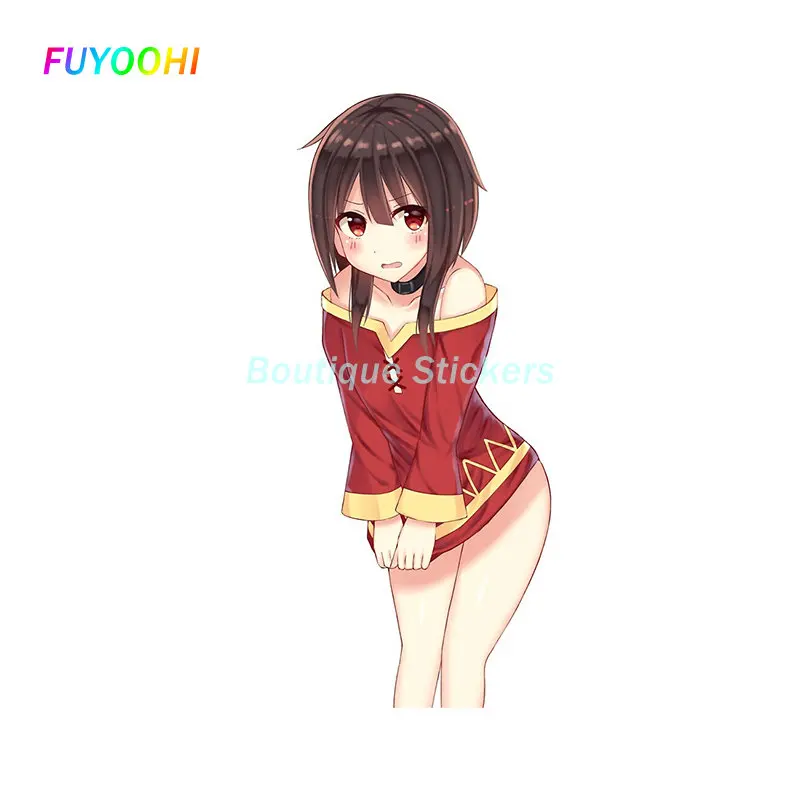 

FUYOOHI Play Stickers Konosuba Megumin Funny Car Stickers Auto Motorcycle Sunscreen Decal Personality Car Door Protector