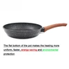 Master Star-Wooden Soft Touch Handle Pans, Black Granite Coating, Teflon Frier Induction Cooker, Non-stick Set,20/24/28cm 4
