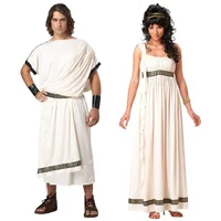 Halloween Couples Man Women Ancient Greek Rome Toga Robe Mythology God Goddess Costume Fantasia Fancy Dress