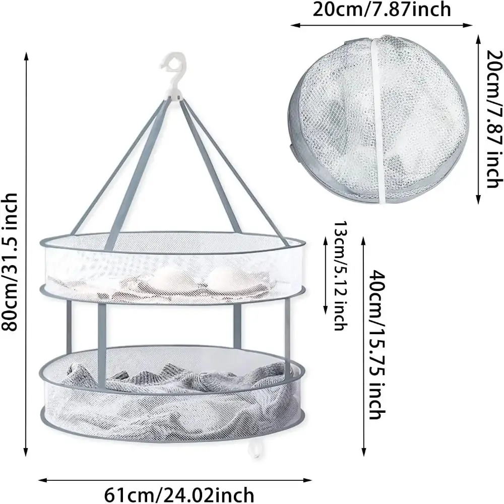 1/2 Layer Drying Net Drying Basket Household Folding Clothes Network Sweater Blouse Anti-deformation Herb Drying Rack 6