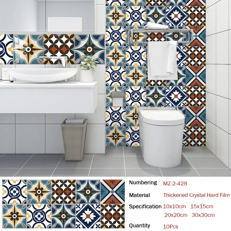 Ambiance Sticker Revestimientos Autoadhesivos Para Cocina Y Baño Originaux Nuance Gris - 9 Vinilo Azulejos De 10 X 10 Cm