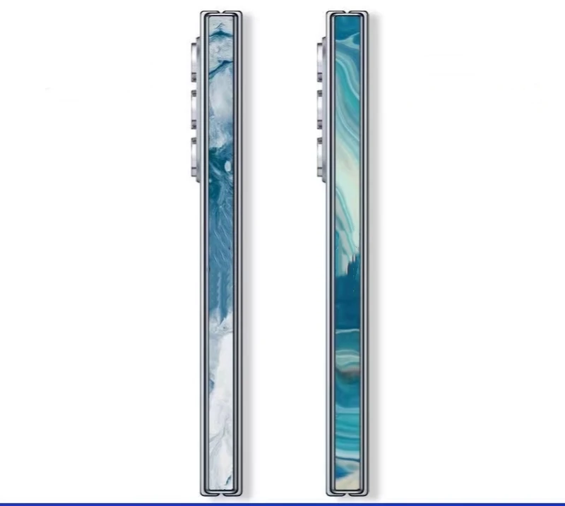 2PCS 삼성 Z Fold5 5G 뒷면 + 갤럭시 Z Fold 6 4 3 2 스킨 용 힌지 데칼 필름 용 다채로운 그레인 방지 스크래치 전화 스티커