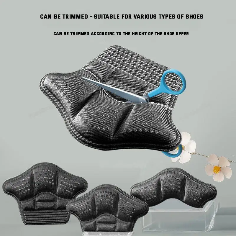 5D Men Heel Protector Pads Comfort Leather Shoes Pads Sneakers Insoles Foot Pain Relievers Adjust Size Cushion Care Inserts