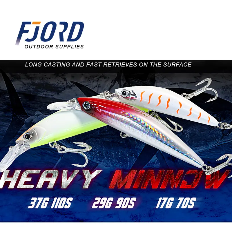 FJORD 110S 37g 90S 29g 70S 17g Heavy Sinking Minnow Fishing Lures Saltwater Freshwater Long Casting Sea Artificial Bait Jerkbait - Image 2