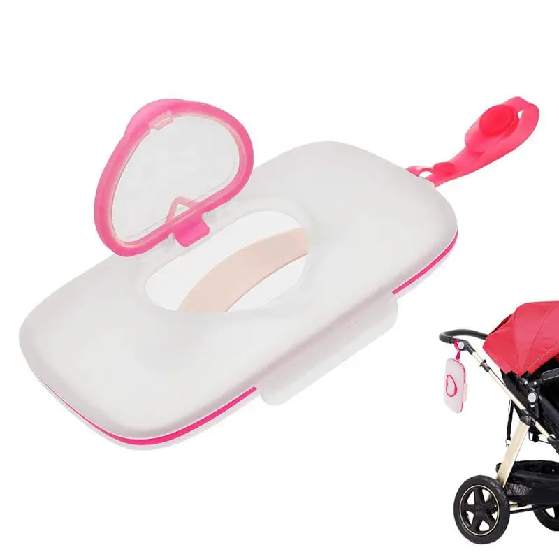 

Small Wet Wipes Box Wet Wipes Dispenser Reusable Wipes Dispenser Handle Design Dust-Proof With Heart Shape Opening Tissues Box