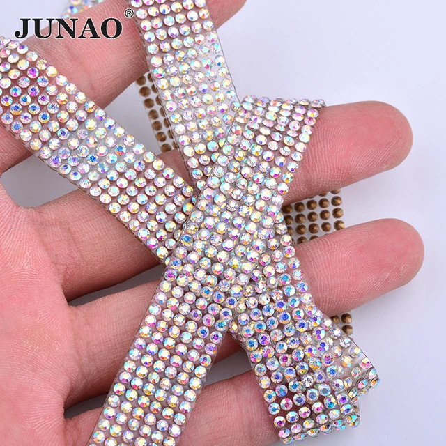 Self Adhesive Crystal Rhinestone Diamond Ribbon  Resin Rhinestone Mesh  Applique - 24 - Aliexpress