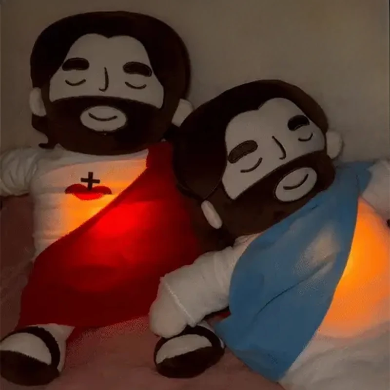 New Baby Soothing Breathing Jesus Plush Toy Jesus Doll Four-gear Adjustment Children Music Sleep Companion Christmas Toy Gifts plush doll plush toys