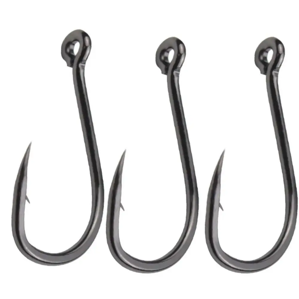 

50PCS High Carbon Steel Fishing Hook Lures Carp Sharpened with Barb Single Fishhook Thick Durable Barbed Carp Hooks Fly Fishing
