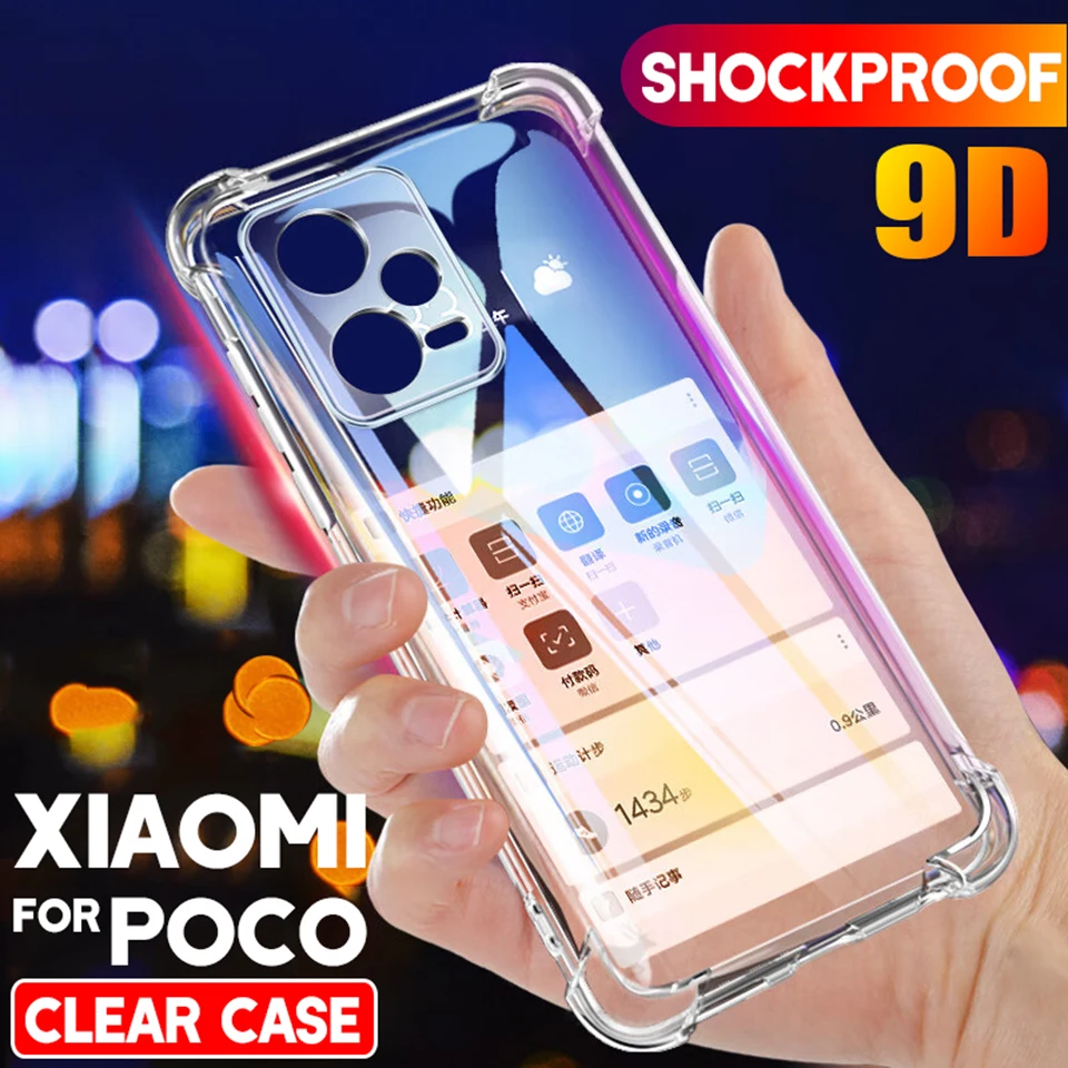 

Luxury Transparent Phone Case For Xiaomi Poco X3 X4 NFC F2 F3 F4 GT M5 M4 Pro Shockproof Case For Poco X3 Pro M5S Silicone Cover