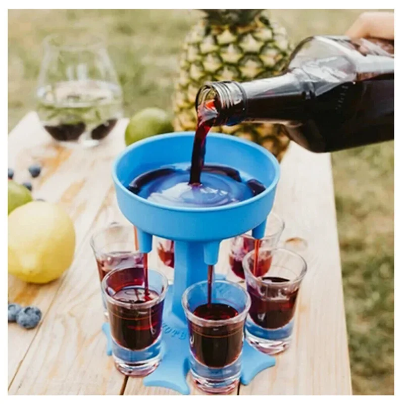 6Shot Glass Dispenser Holder Wine Whisky Beer Dispenser Rack Bar Accessories Caddy Liquor Dispenser Party Games Drinking Tools