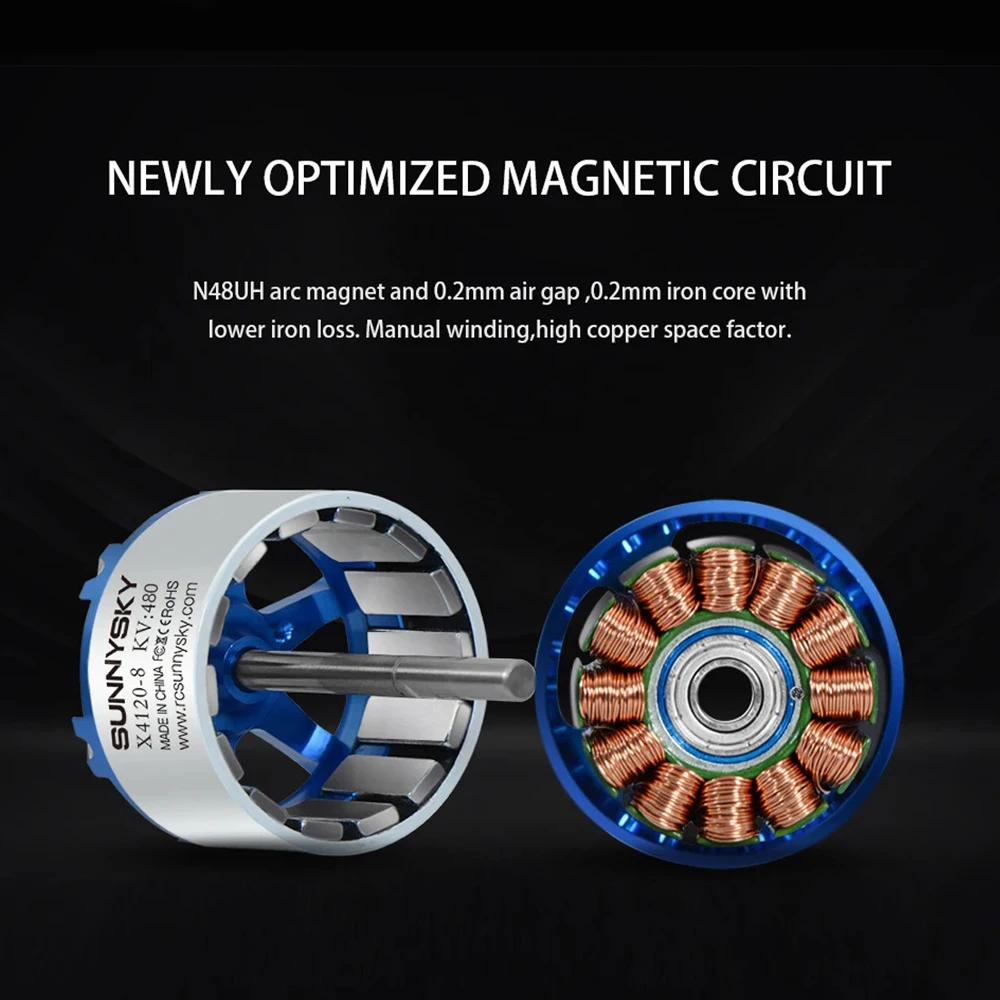 SUNNYSKY X4120-III X4125-III X4130-III 650K550KV 420KV 515KV 520KV Brushless Motor for RC Quadcopter Airplanes Fixed Wing Plane thumbnail 4
