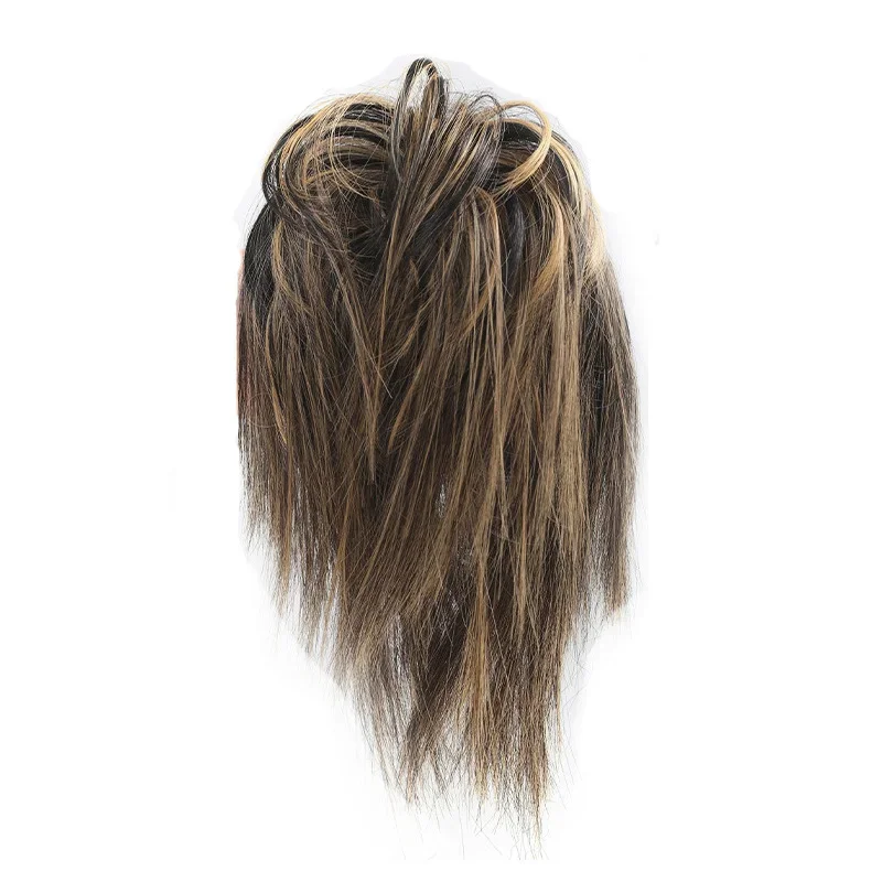Synthetic Messy Straight Claw Bun Hair Extensions Ponytail with Tail Wrap Updo Hair Ladies Wig