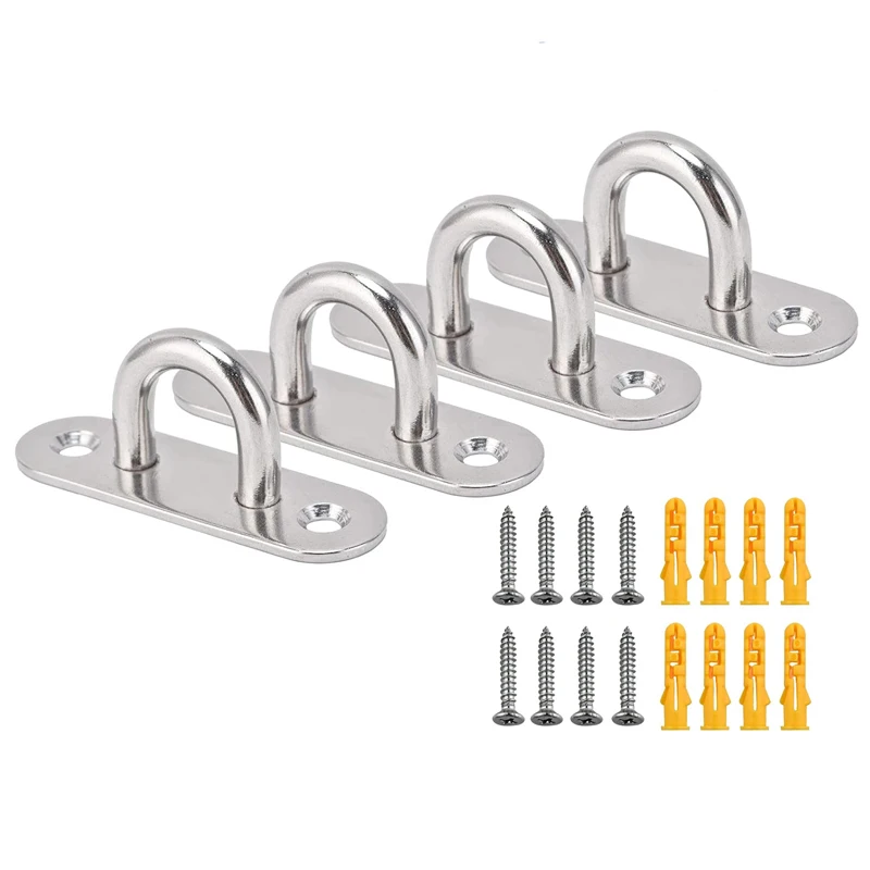 2 Piastre A Occhio Oblunghe In Acciaio Inox 304 - Gancio Per Barche, Marine Hardware | Per Cordame, Ancore, Uso Esterno - Foto 3