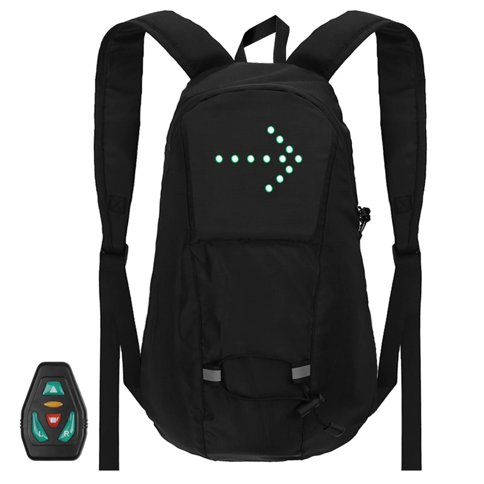 Mochila LED con indicador de dirección para bicicleta, luz de