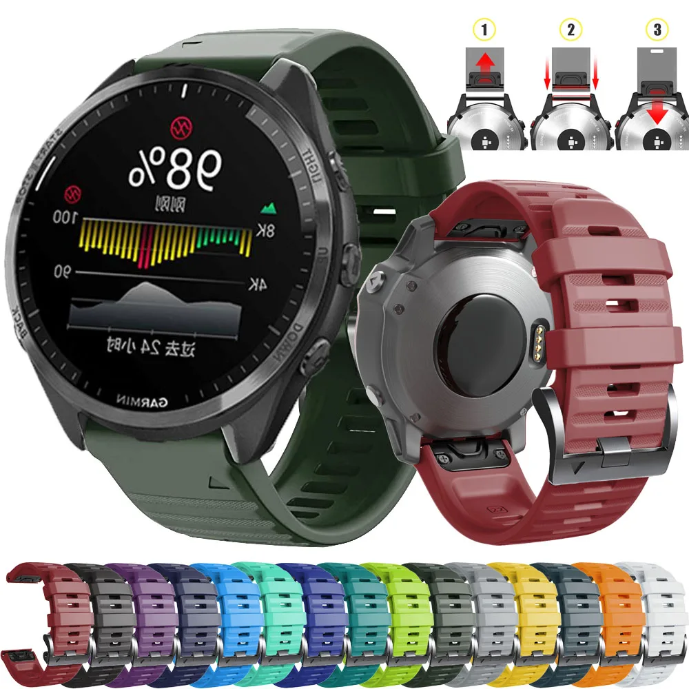 

Epix 2 Quick Release Silicone Strap For Garmin Forerunner 955 S70 47mm Instinct2 26mm 22mm Fenix 5 6 7 5X 7X Bracelet Wristbands