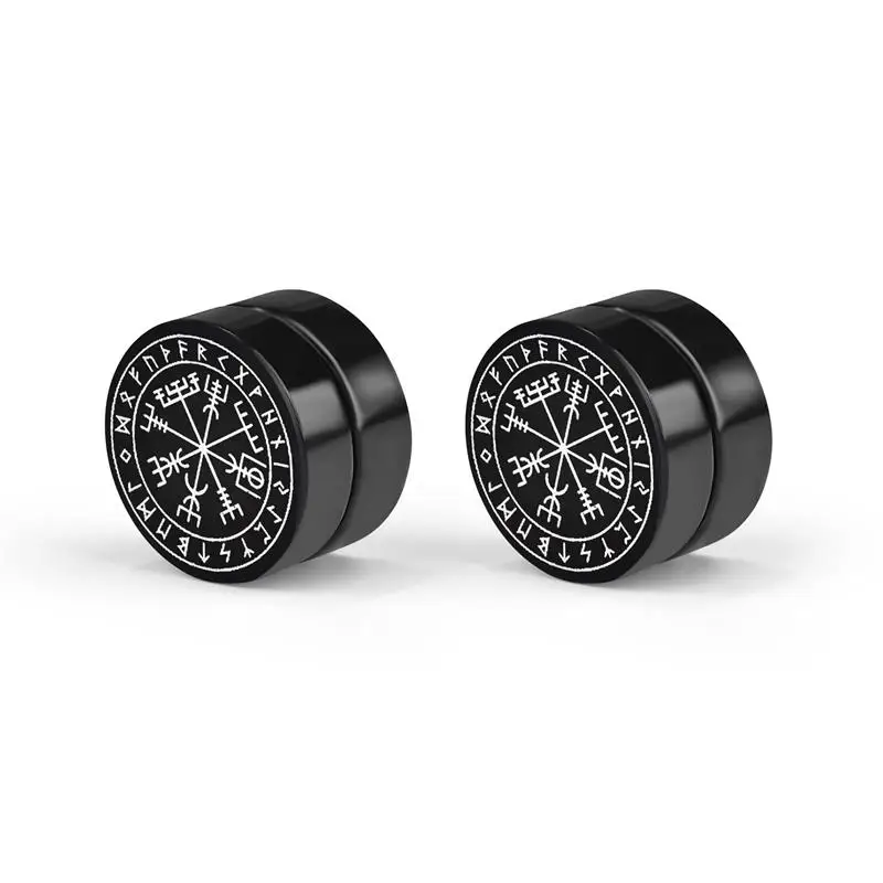 Punk Magnet Clip/Stud Earrings for Women Men Stainless Steel Jewelry Accessories