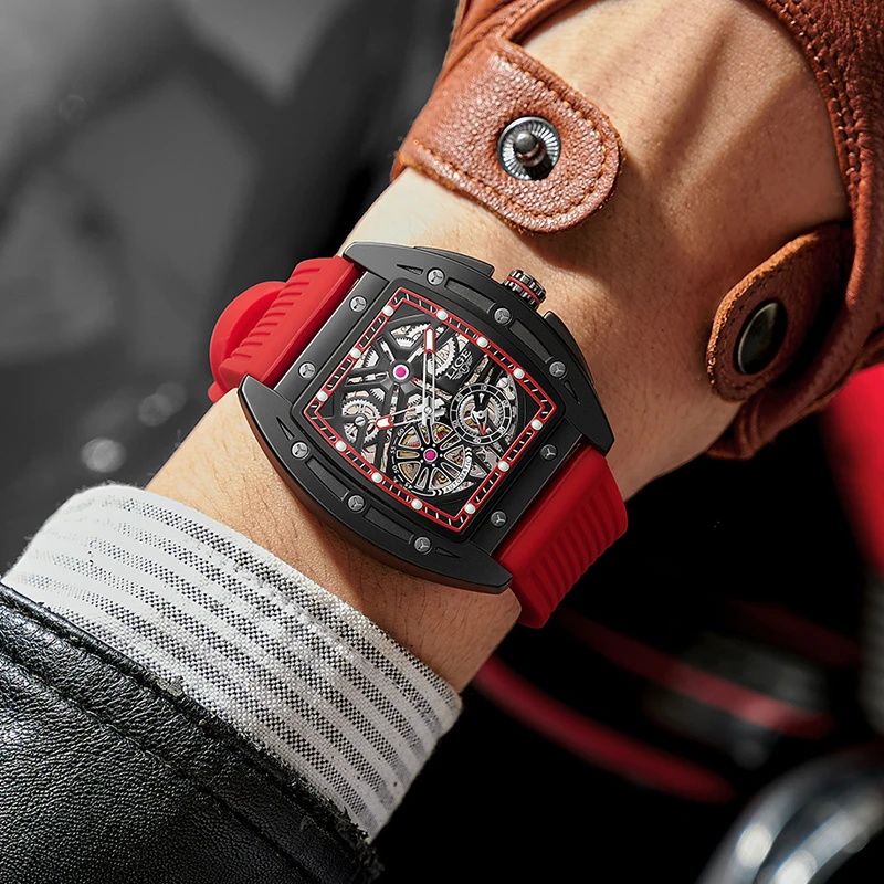 LIGE Luxury Skeleton Automatic Watch - Men's Luminous Waterproof Timepiece