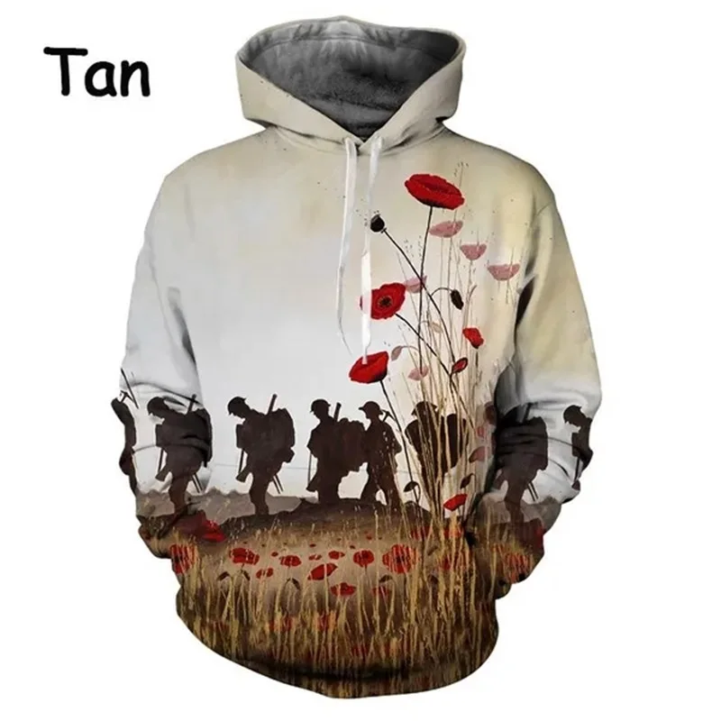 thumbnail image 1 of Sudadera con capucha para hombre y mujer con estampado 3D Lest We Forget, informal, de gran tamaño, ropa de calle, 1 of 4