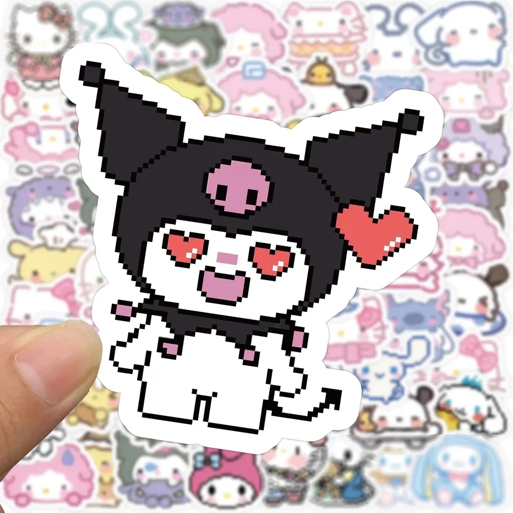 10/30/50/100pcs Cute Cartoon Sanrio Hello Kitty Kuromi Graffiti Stickers Laptop Fridge Phone Scrapbook Decoration Sticker Toys