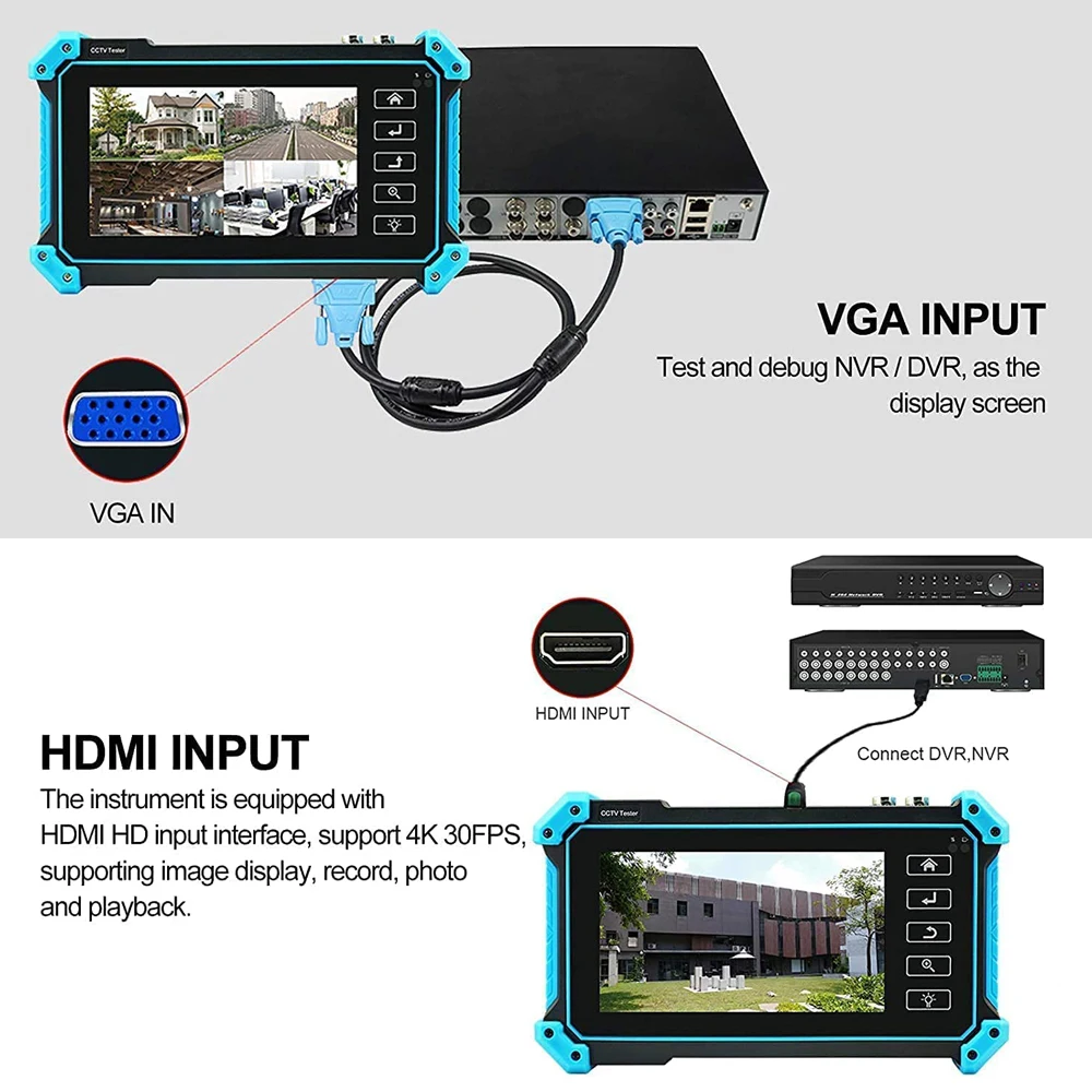 NOYAFA 1080P Upgrade Wireless Wifi CCTV PTZ Camera 8MP AHD CVI TVI ONVIF Camera Tester 4X Digital Zoom Network CCTV Tester 4