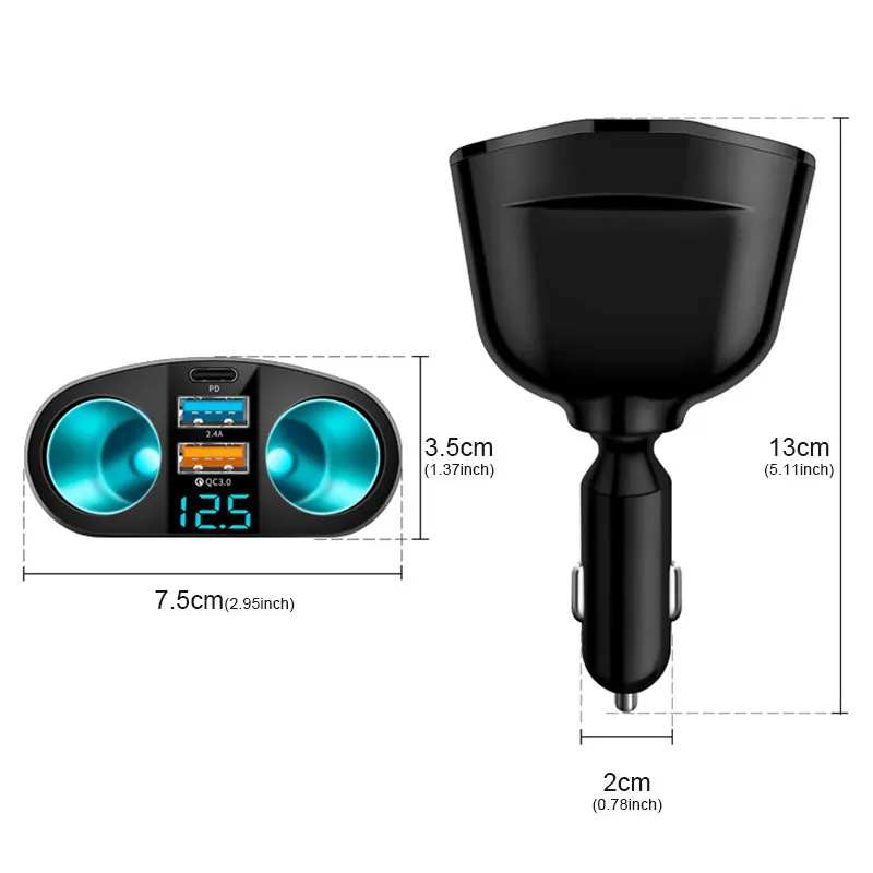 BLALION ڵ    ø, Ķ , PD QC3.0 2 USB , ޴ DVR , 5 Ʈ