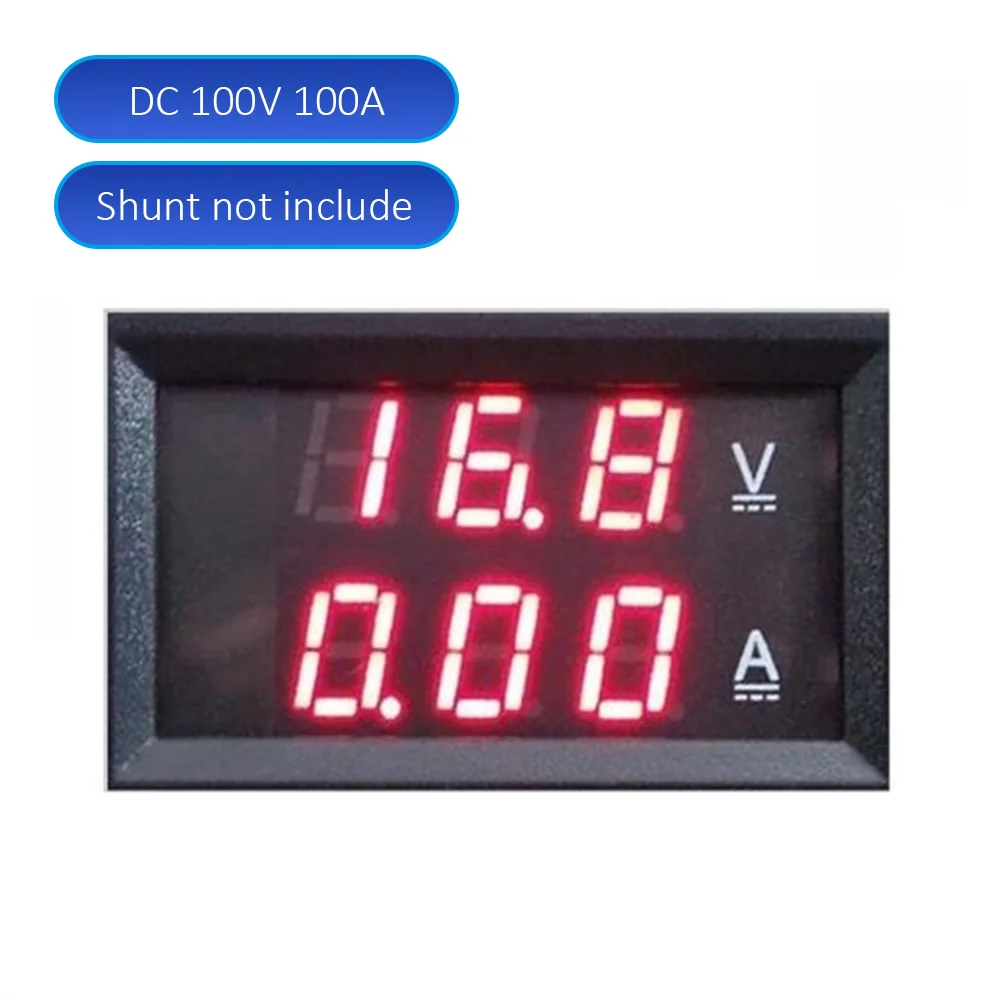 push force gauge DC 100V 1A 10A 50A 100A Voltmeter Ammeter Blue + Red LED Amp Dual Digital Volt Meter Gauge Car Motocycle Voltage Current Meter clothing measuring tape Measurement & Analysis Tools