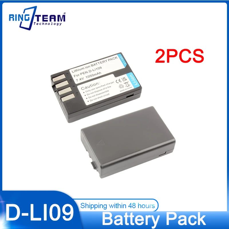2 Pz D-Li109 Dli109 Pacco Batteria Per Pentax K-70 K70 K-50 K50 K-30 K30 K-S1 Ks1 K-S2 Ks2 K-R Kr Fotocamere Digitali
