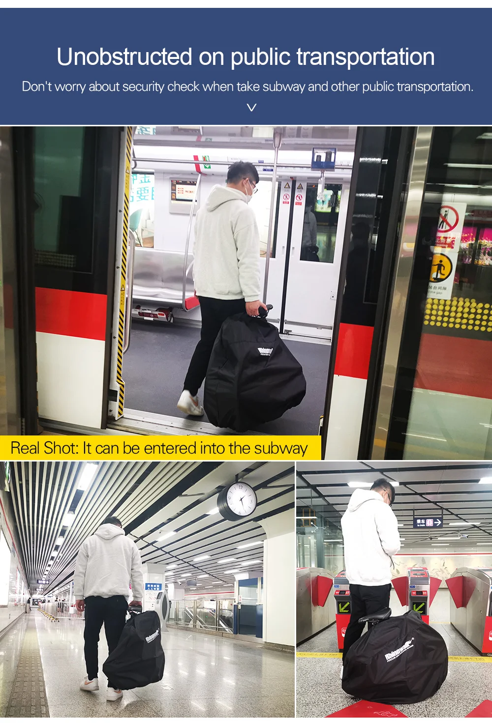 Rhinowalk 14' 16' 22' Folding Bicycle Storage Bag 210D Waterproof Dust Cover Lightweight Portable Bike Loading Bag RF162 (6)