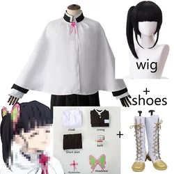 Kanao Tsuyuri Cosplay Costume Wig for Adult Kids Full Sets Anime Kimetsu Cosplay Halloween Party Outfit for Women Girls