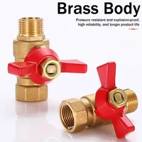 5/20/100pcs Brass Ball Valve Air Compressor Water Gas Oil Shut Off Valve 1/8" 1/4" 3/8" 1/2" BSP Threaded Mini Male To Female 2