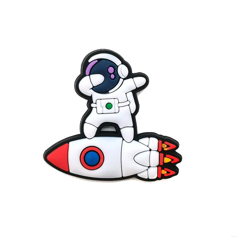 Astronaut Badge PVC Shoe Charm - Fun Decorative Accessory