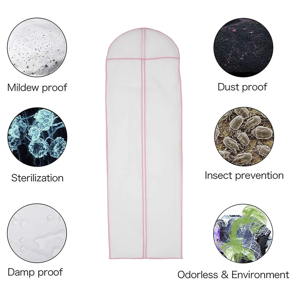 1/2/5/10Pcs 웨딩 먼지 커버 180cm 교수형 드레스 스토리지 지퍼 의류와 명확한 가방 옷장에 대 한 방진 남자/여자 정장
