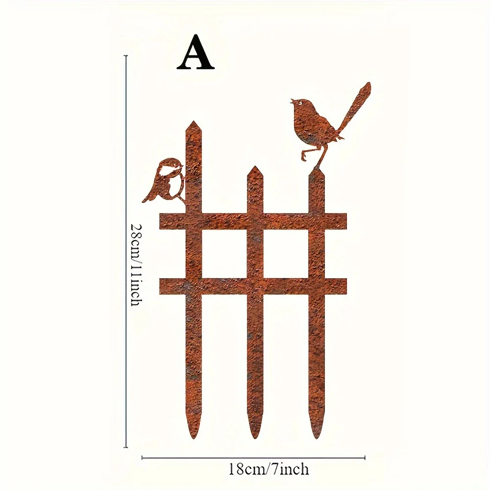 Rustic Metal Bird Garden Stake Outdoor Fence Decoration For Valentine's Birthday & Mother's Day Gifts