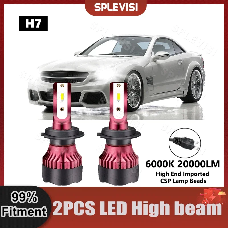 

6000K 2X H7 LED Headlight High Lamp Bulbs For Mercedes SL R230 2003 2004 2005 2006 2007 2008 2009 2010 2011 2012 Car High Beam