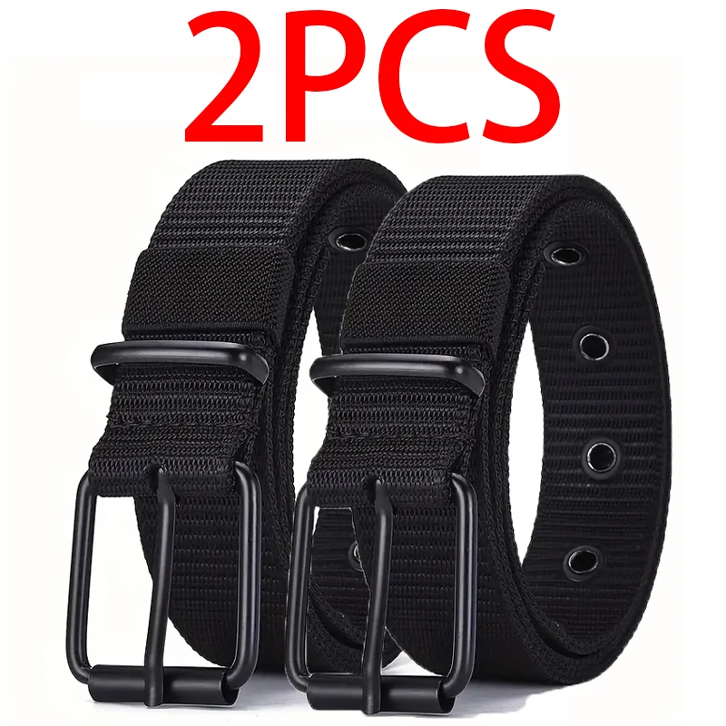3pcs Men's Casual Canvas Belt, Golf Belt, Durable Outdoor Sports Pants Belt, Jeans Belt, Suitable for Daily Leisure and Sports