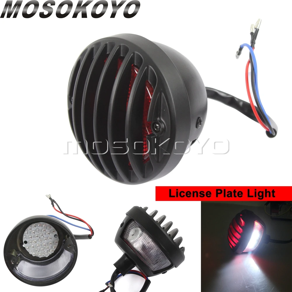 Motocicletta Vintage 12v Freno Freno Freno retrò Lampada Posteriore per Harley Cafe Racer Bobber Custom Scrambler Grill Shelloight fanale Posteriore per Moto