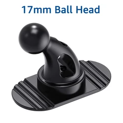 Universal Dashboard Phone Holder Base - 17mm Ball Head Sticky Mount Accessory (Black)