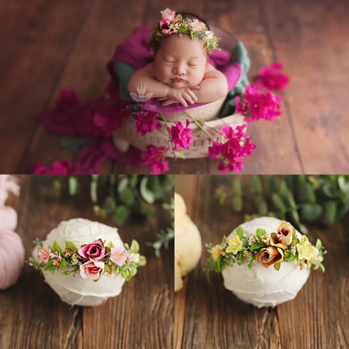 Sunshine Newborn Photography Props Baby Girl Headband Baby Shooting Accessories Baby Flower Hairband Headdress