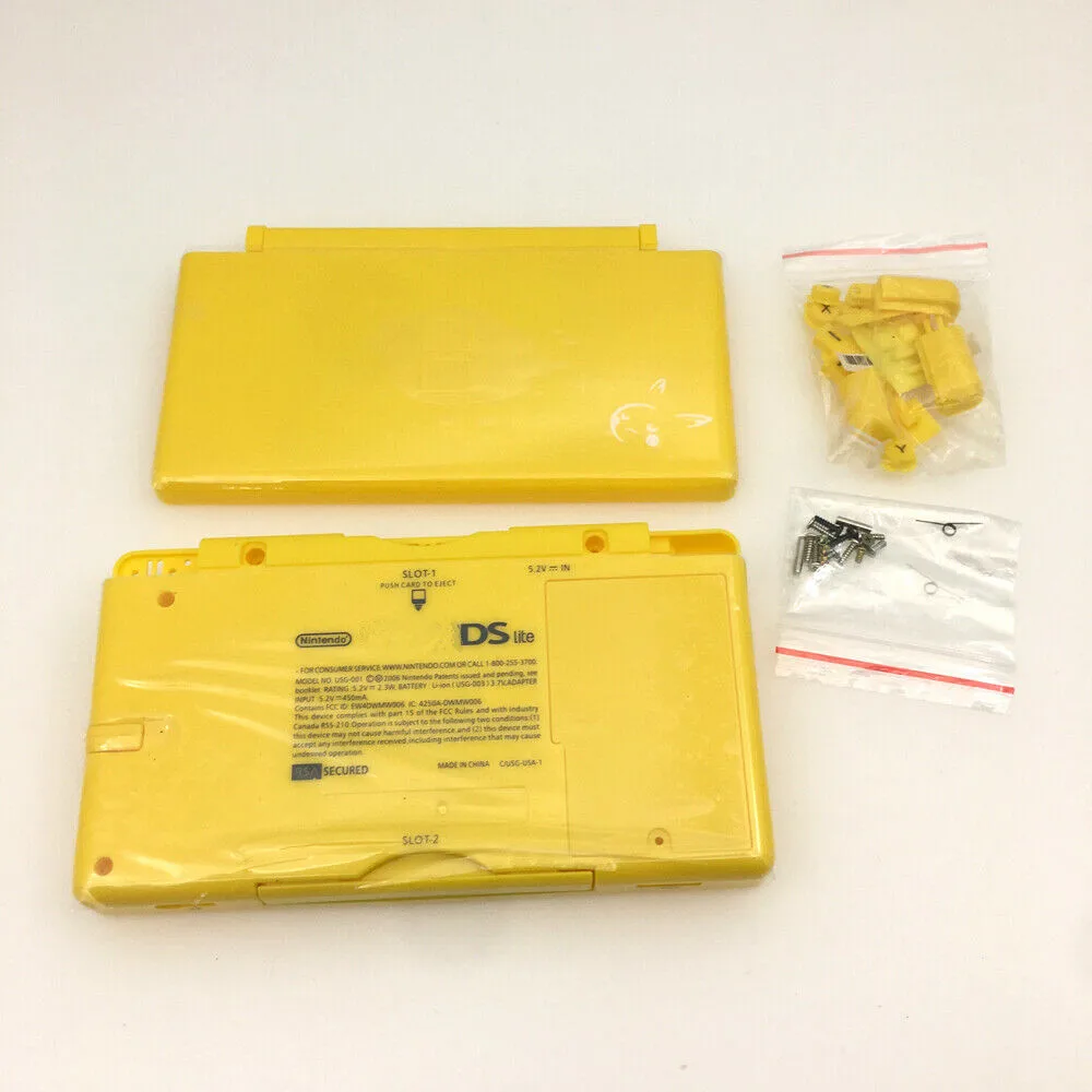 Replacement Yellow Pi Full Housing Shell Case Buttons + Screwdriver Tool Kit For DS Lite NDSL Shell