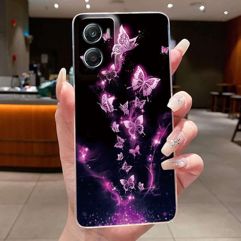Fashion Butterfly Flower Phone Case - Soft TPU Silicone Back Bumper Etui