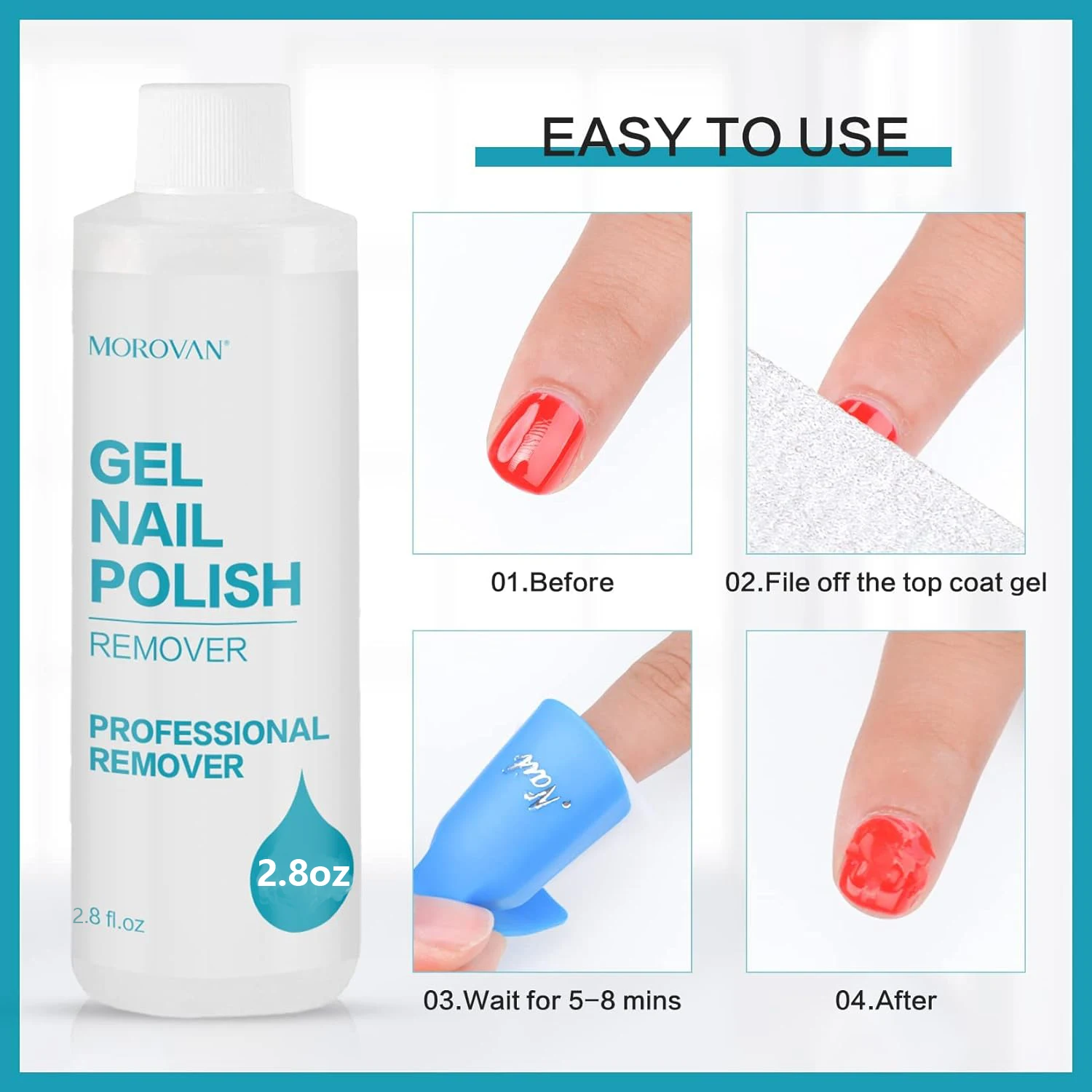 Nail Gel Remover Acetone Free Nail Polish Remover for Nails Remove Soak-Off Nature Gel Polish Acrylic Dip (2.8Oz/8Oz) nail polish remover nail gel remover