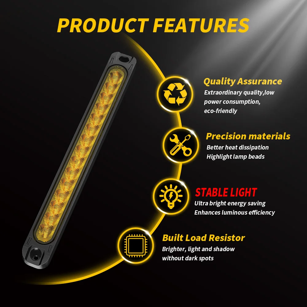 Kimiss - 1 coppia di fanali di stop a LED, 12 V-24 V DC, luce posteriore a LED, luce di coda di freno, luce posteriore, doppio colore, per auto, camion, banda di