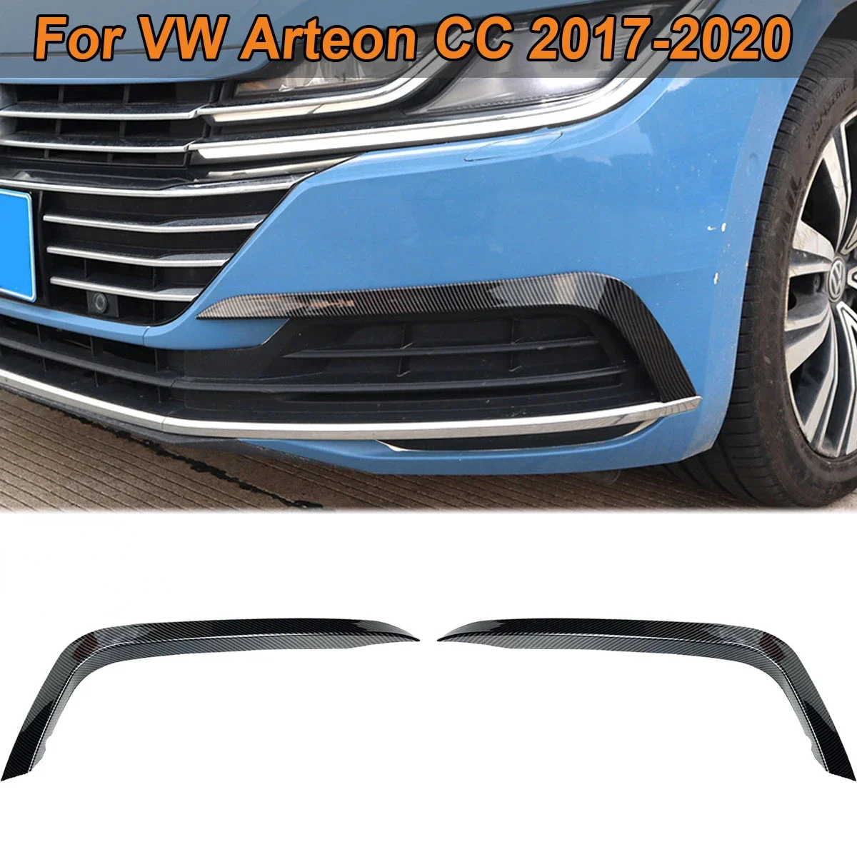 Per Volkswagen Vw Arteon Cc 2017-2020 Paraurti Anteriore Splitter Wind Knife Side Canards Bandiere Adesivi Trim Cover Accessori Auto