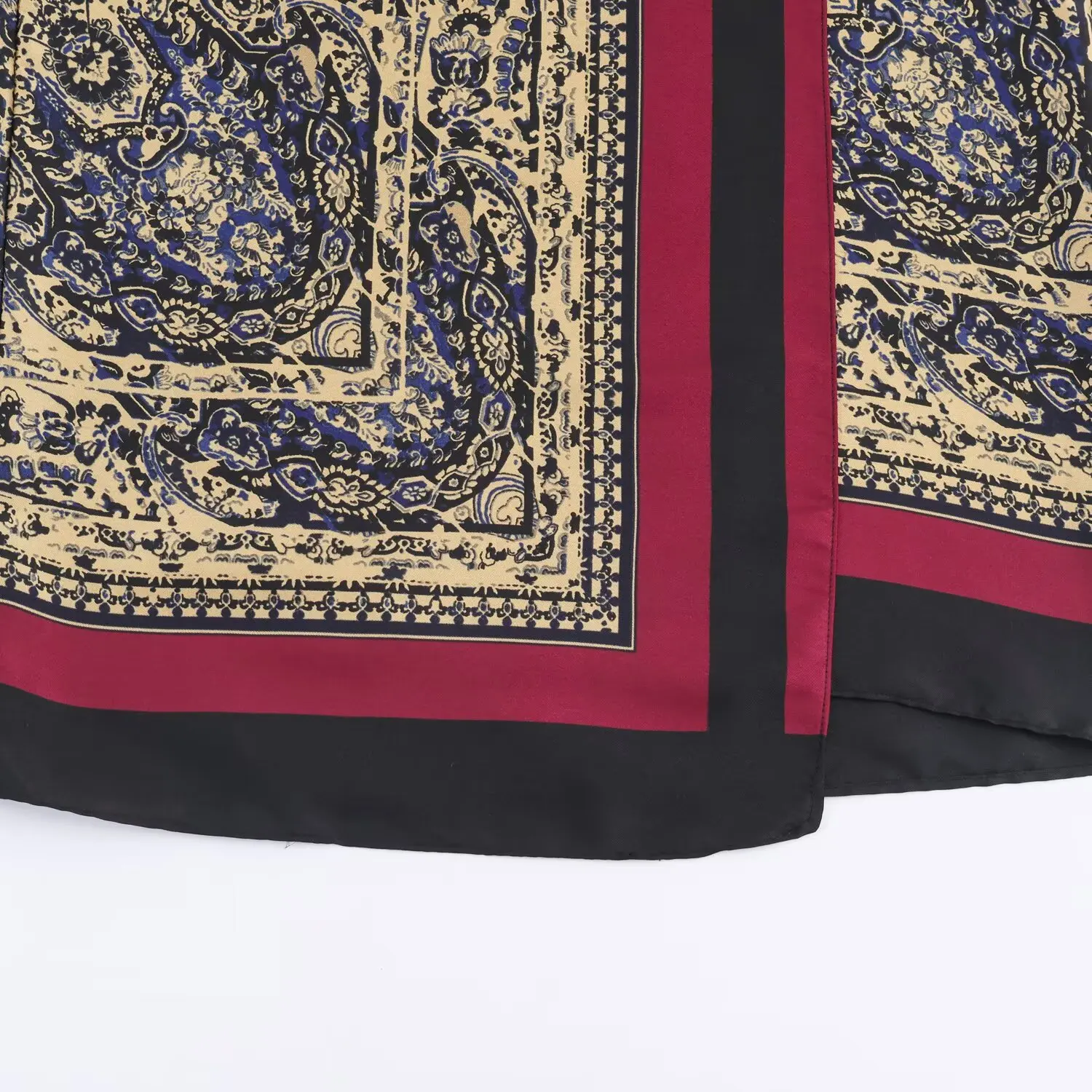 Women Paisley Retro Printed Half Skirt Wrapped In Scarf Strapped With High Waist Design Lady Slim Fashion High Street Half Skirt