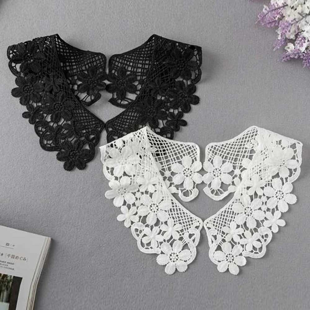 Handmade DIY Neckline Lace Collar Craft Sewing Fabric Venise Motif Applique Trims Craft Dress Garment Decoration Patch Collar