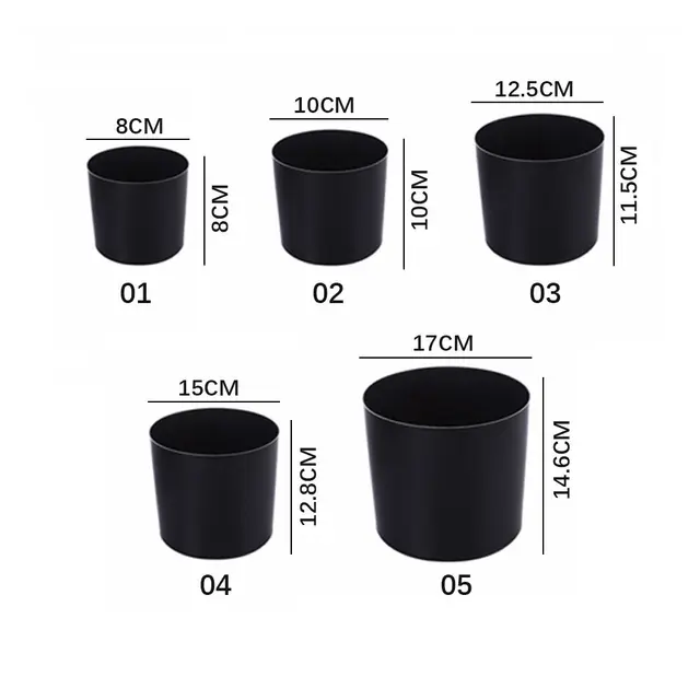 Iroda Dekoráció Otthoni Műanyag Fekete Növényi Edény Zamatos Doboz Virág Edények Ültető - Image 6